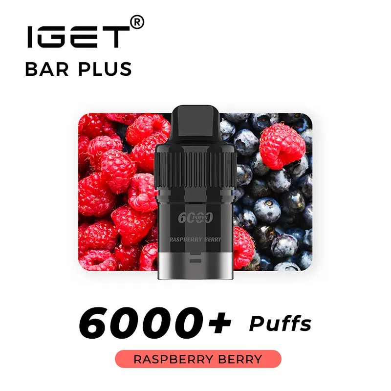 IGET Bar Plus Pod 6000 Puffs -Raspberry Berry